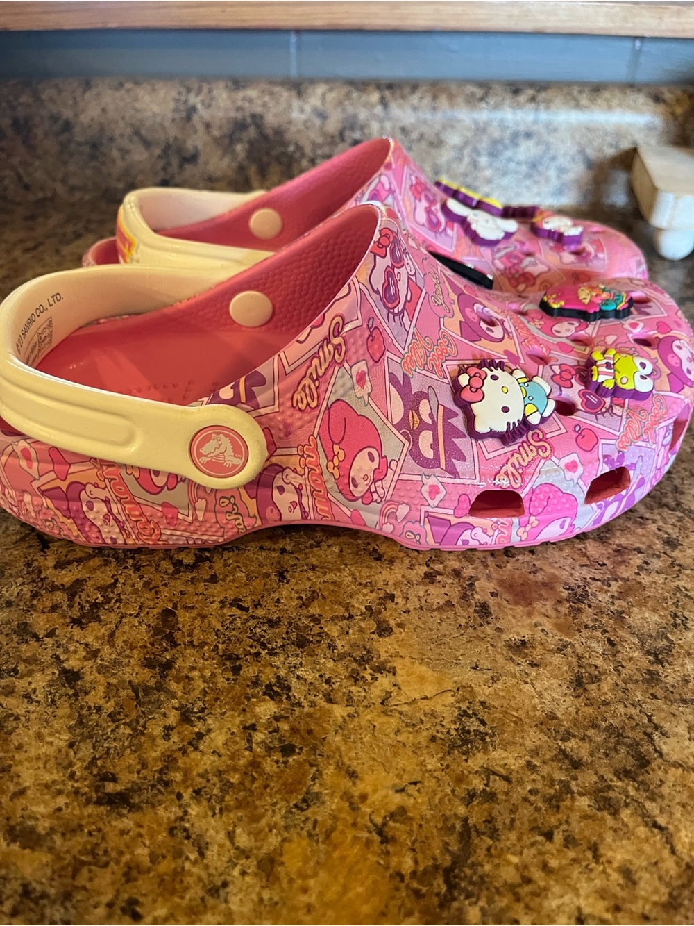 Sanrio Hello Kitty Hot Pink Slip-On Clog with White Strap - Picture 2 of 4